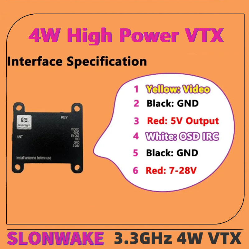 SLONWAKE FPV 3.3G 16CH 4000mW  - Drone Receiver reseña y precio