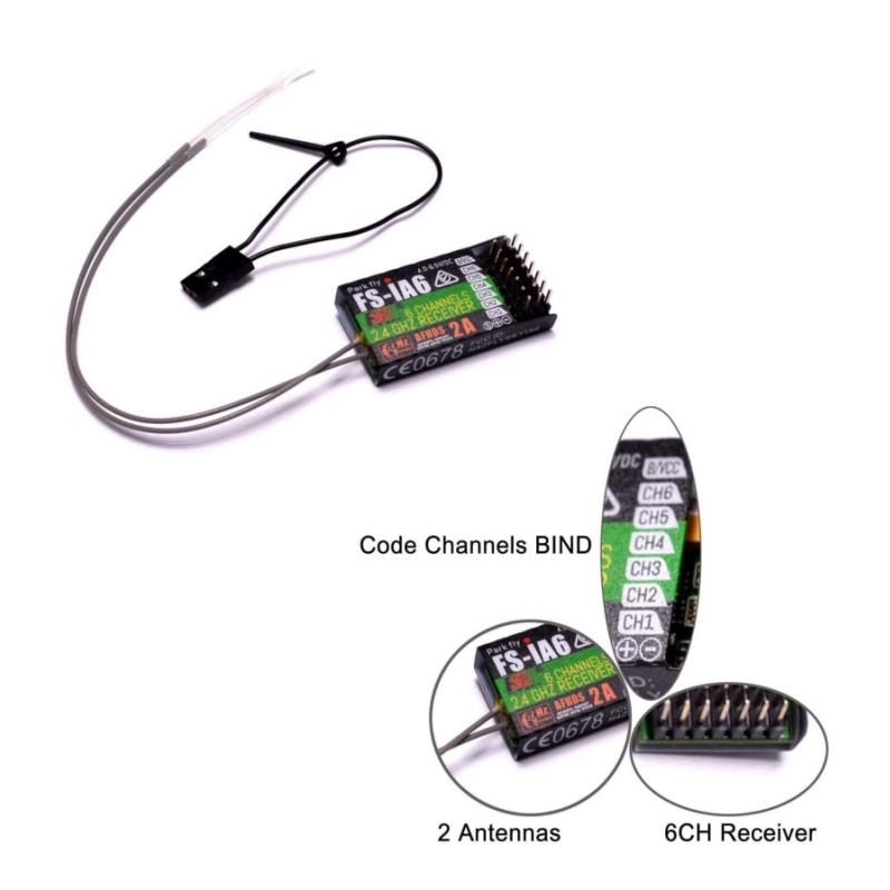 Flysky FS-IA6 Receiver 6CH Dua - Drone Antenna reseña y precio