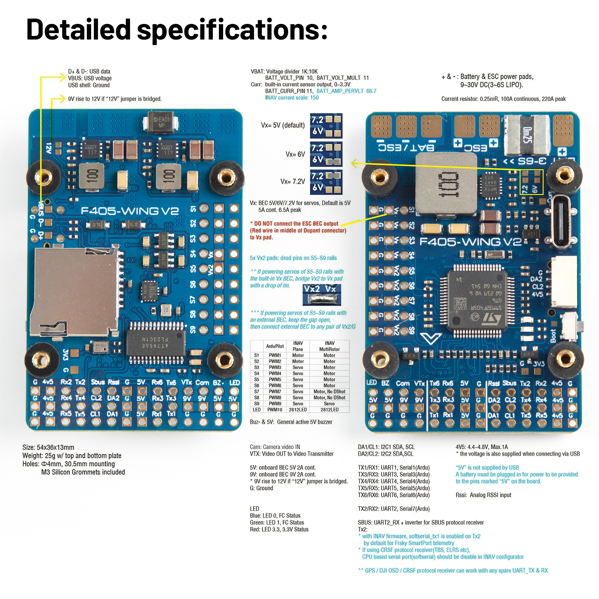 F405 WING V2 FC Flight Control - Drone Flight Controller reseña y precio