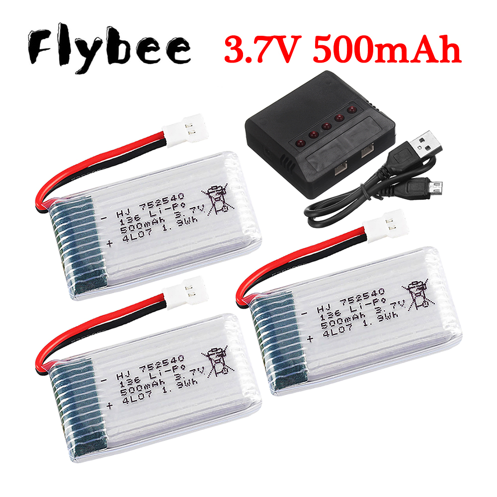 3.7V 500mAh 752540 Lipo Batter - Drone Charger reseña y precio