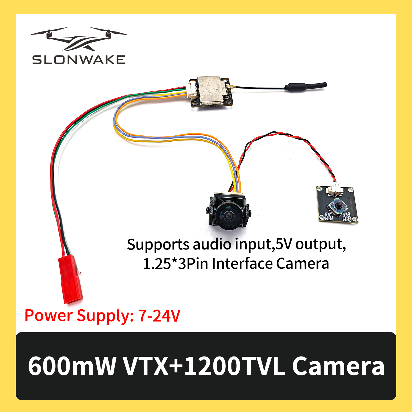 SLONWAKE 5.8G 600mW 7-24V FPV  - Drone Camera reseña y precio