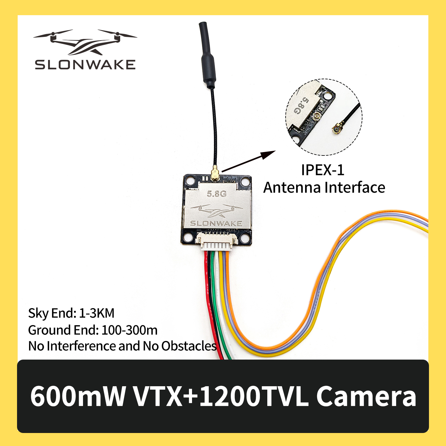 SLONWAKE 5.8G 600mW 7-24V FPV  - Drone Camera reseña y precio