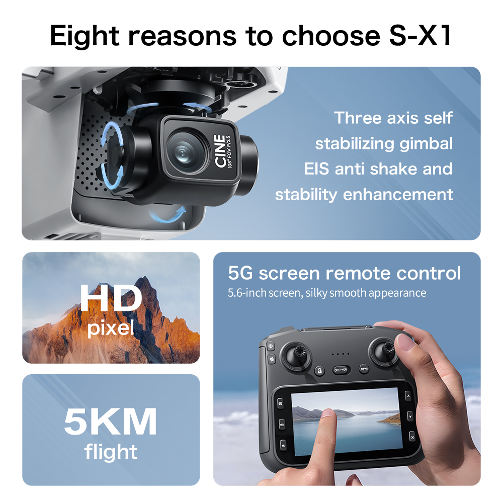 S-X1 MAX GPS Drone with 3-Axis - Drone Gps Mount reseña y precio