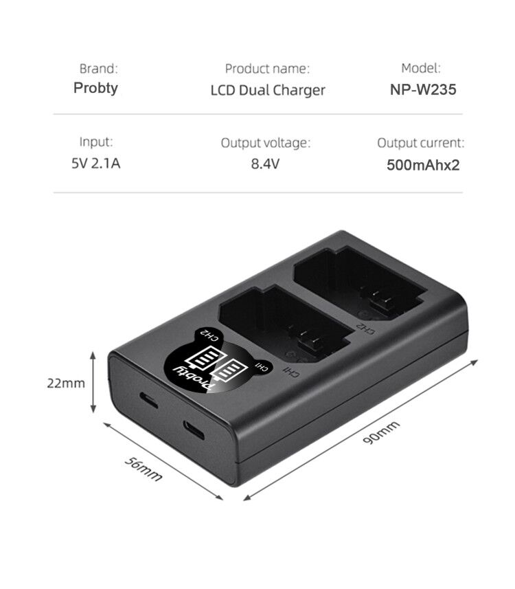 2200mAh NP-W235 NP W235 Batter - Drone Camera reseña y precio