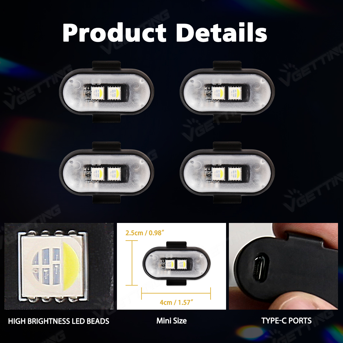 4Pcs Mini Drone Strobe Light 8 - Drone Led Light reseña y precio