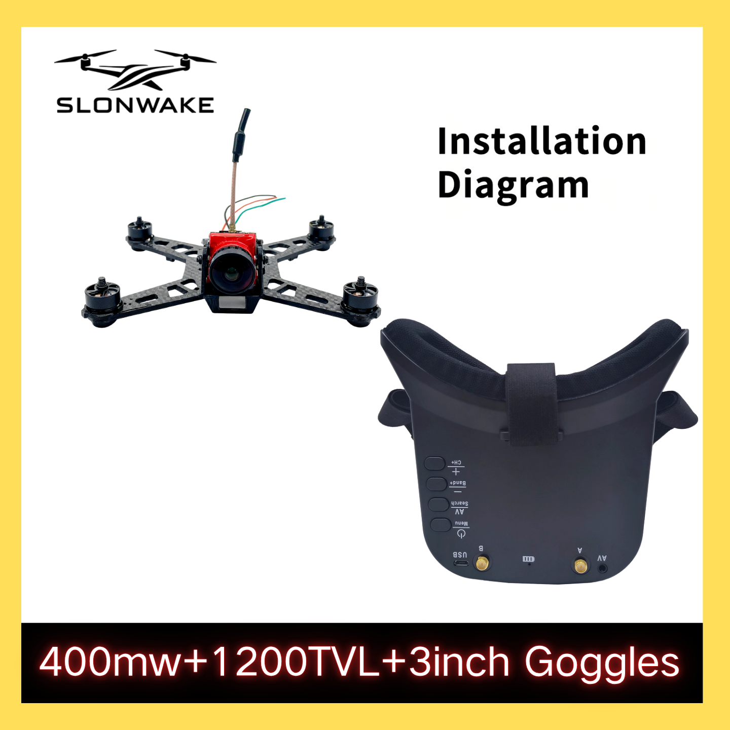 SLONWAKE 5.8G 48CH FPV 400mw V - Drone Frame reseña y precio