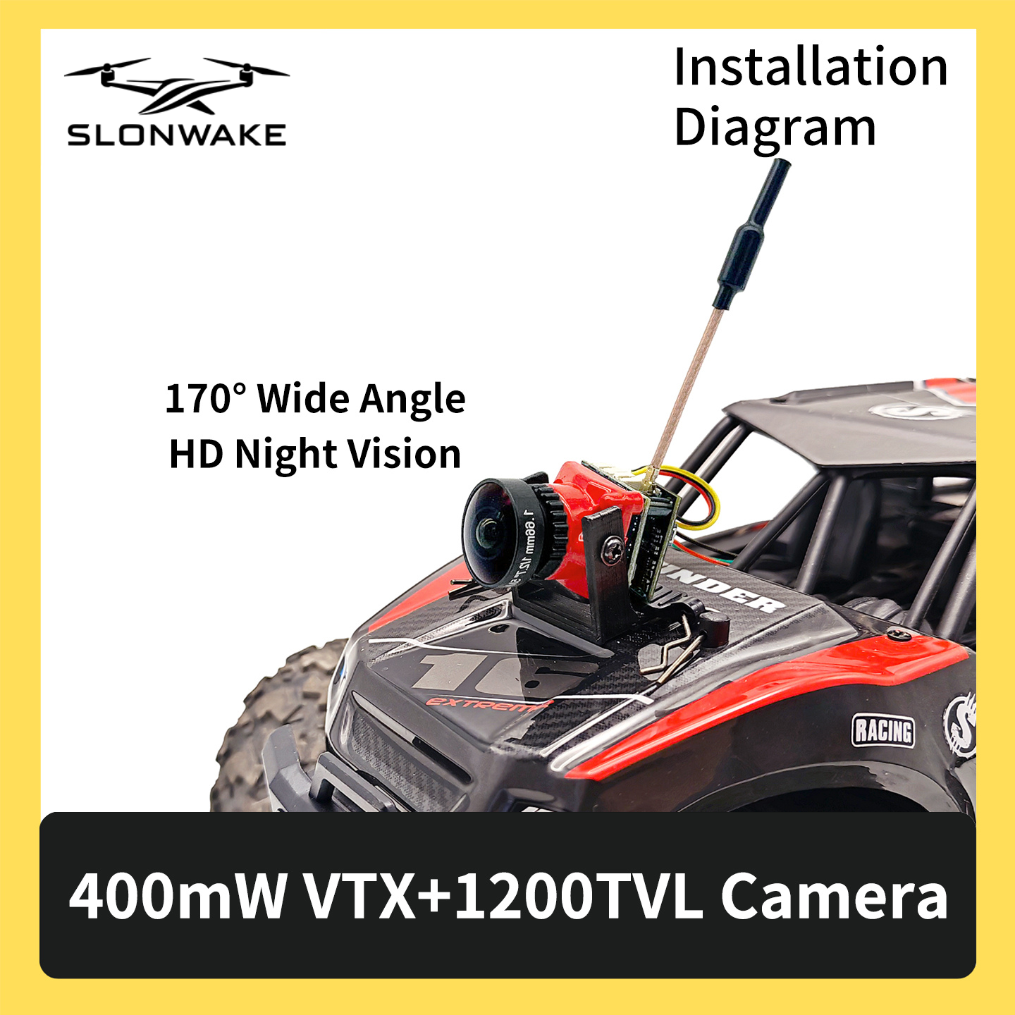 SLONWAKE 5.8G 48CH FPV 400mw V - Drone Frame reseña y precio