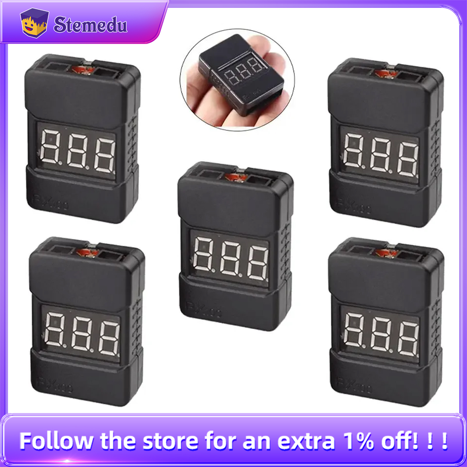 BX100 1-8S Lipo Battery Voltag - Drone Buzzer reseña y precio