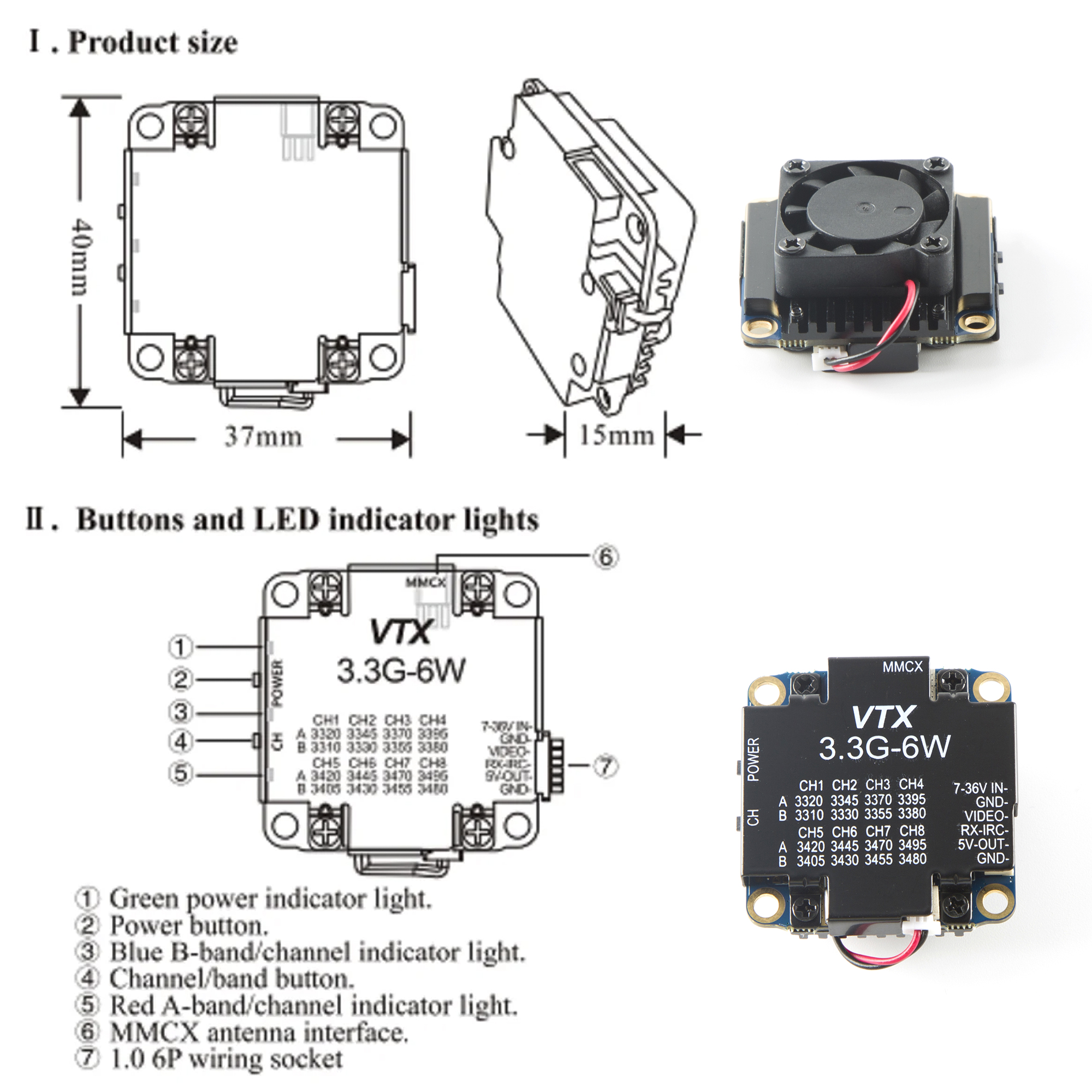 FPV Video Transmitter 3.3G 6W  - Drone Transmitter reseña y precio