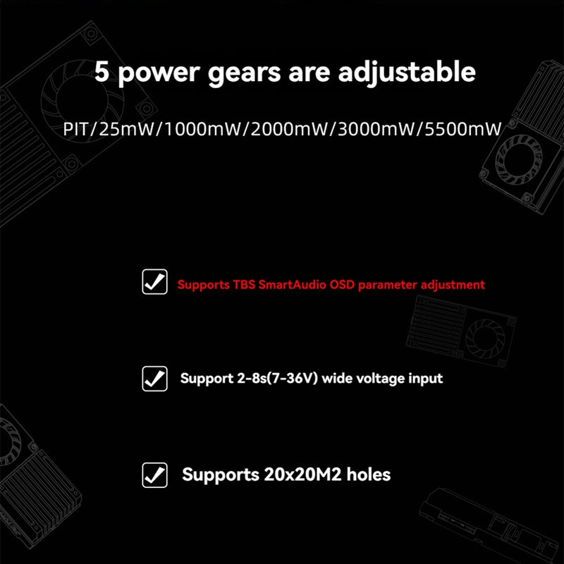 5.8G 5.5W VTX 64CH High Power  - Drone Transmitter reseña y precio